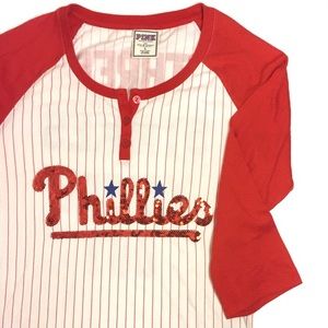 VS Pink Phillies Baseball T Sz Large